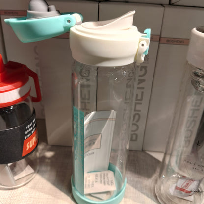 Glass Bottle (This Is My Bottle) Blue – Premium One-Click Hydration Jar