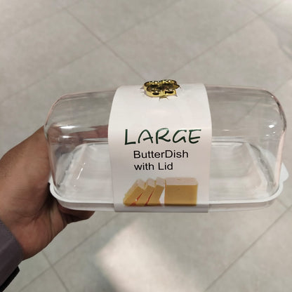 Acrylic Butter Dish – Premium Serving Dish with Golden Accented Lid