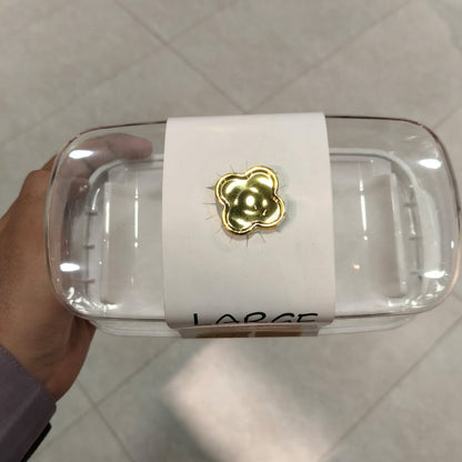Acrylic Butter Dish – Premium Serving Dish with Golden Accented Lid