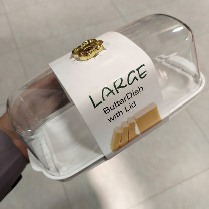 Acrylic Butter Dish – Premium Serving Dish with Golden Accented Lid