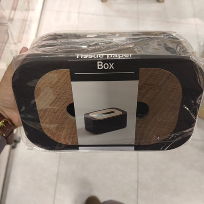 Tissue Box Black Wood & White Wood – Japanese-Style Minimalist Organizer