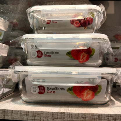 Glass Dish Strawberry – Premium Borosilicate Airtight Storage Series