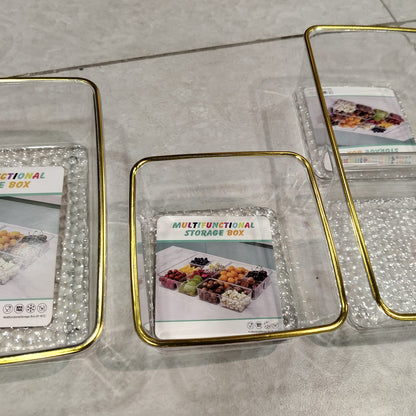 Remikim Golden – Premium Partitioned Acrylic Serving Tray Series