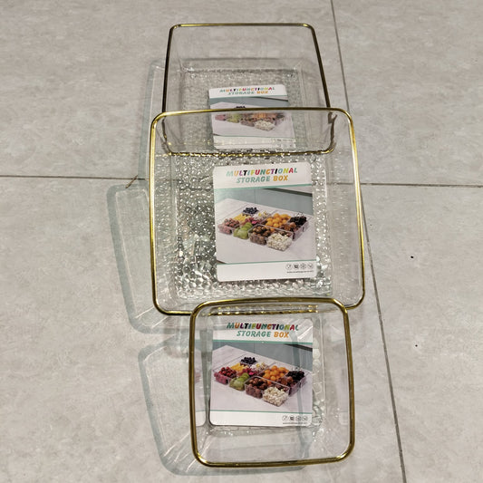 Remikim Golden – Premium Partitioned Acrylic Serving Tray Series
