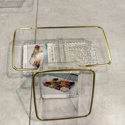 Remikim Golden – Premium Partitioned Acrylic Serving Tray Series