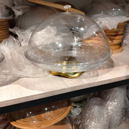 Cake Dish with Golden Stand – Luxury Tiered Dessert Display