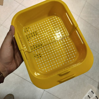 Fruit Basket Drainer – Premium Adjustable Kitchen Colander & Serving Tray