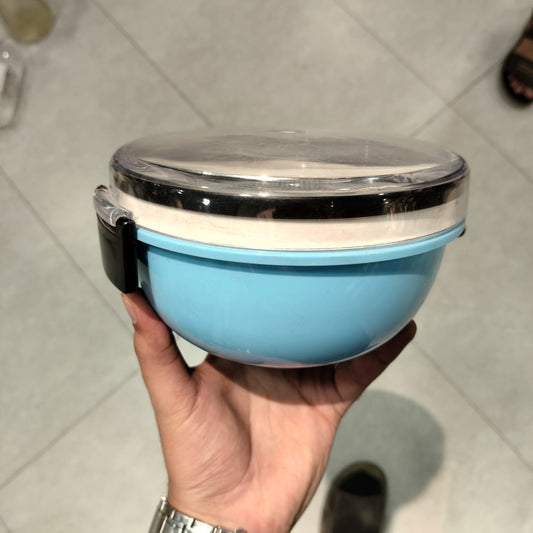 Round Bento Lunch Box with Stackable Compartments Multi-Layer Meal Prep Container with Secure Snap-Locks