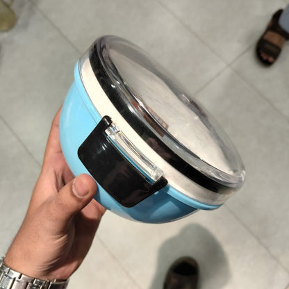 Round Bento Lunch Box with Stackable Compartments Multi-Layer Meal Prep Container with Secure Snap-Locks