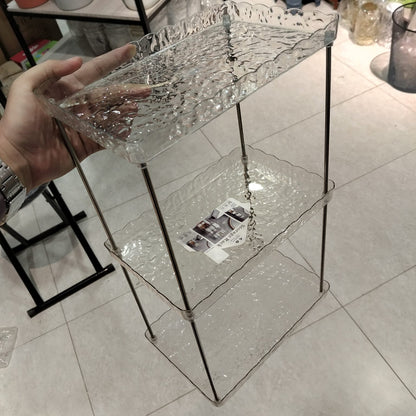 Storage Rack 2 Layer Small – Premium Crystal-Clarity Vanity & Bathroom Tiered Caddy