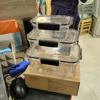 Premium Acrylic Food Storage Box – 3 Piece Airtight Set