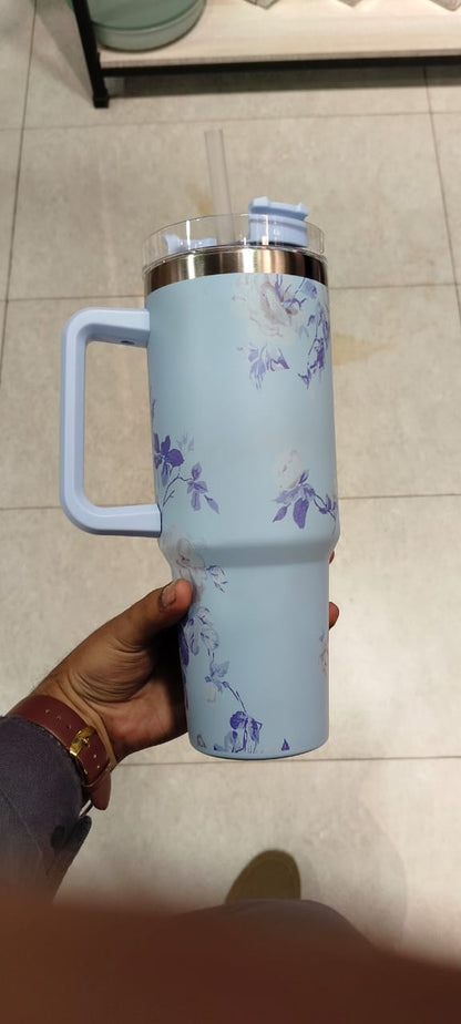 Tumbler S.S Flower – Insulated High-Capacity Floral Travel Mug