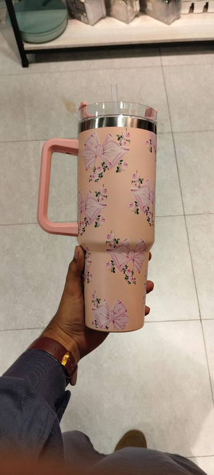 Tumbler S.S Flower – Insulated High-Capacity Floral Travel Mug
