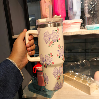 Tumbler S.S Flower – Insulated High-Capacity Floral Travel Mug