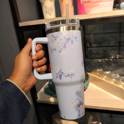 Tumbler S.S Flower – Insulated High-Capacity Floral Travel Mug