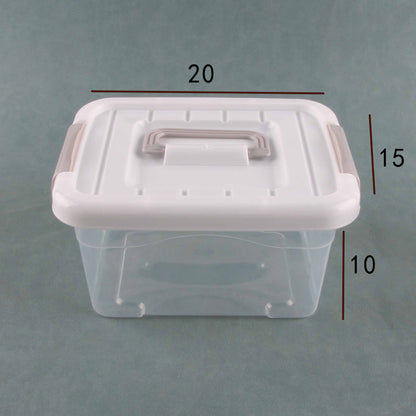Clear Stackable Storage Box with Secure Locking Lid & Handle