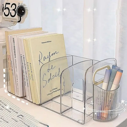 Book Rack – Sleek Minimalist Multi-Compartment Desktop Organizer