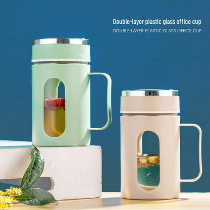 Office Cup – Double-Layer Glass & Insulated Mug