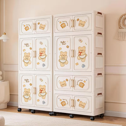 Baby Cupboard Bear Design – Multi-Door Kids Storage Cabinet