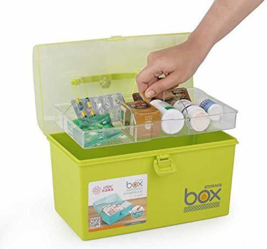 Storage Box Large (Square) – Premium Multi-Purpose Organizer with Tiered Tray