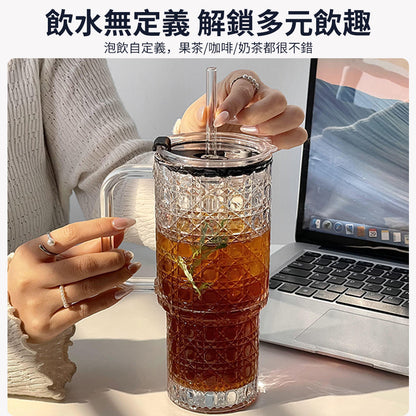 Insulated Glass Tea Mug with Protective Window Sleeve & Easy-Grip Handle (750ML)