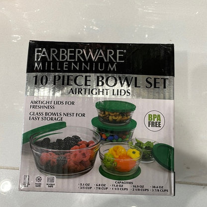 10 Pieces Glass Bowl Set with Lid