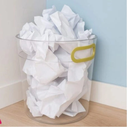 Round Acrylic Waste Paper Basket – Elegant Multi-Use Bin
