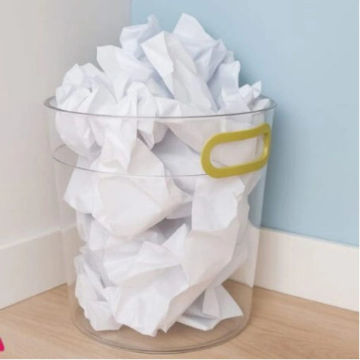 Round Acrylic Waste Paper Basket – Elegant Multi-Use Bin