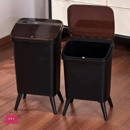 White/Black Press Lid Square Dustbin - 12 Litre, 16 Litre
