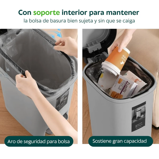 PALERMO Trashcan Dustbin 20 Liter, 25 Liter Capacity (Grey) (Beige)